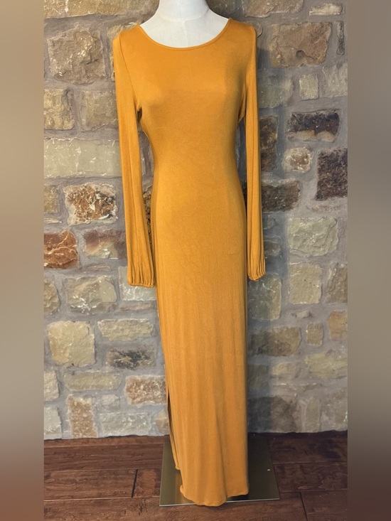 Free People Dresses & Skirts - Free People Beach Luna Midi Dress XS Mustard Open Back Boho